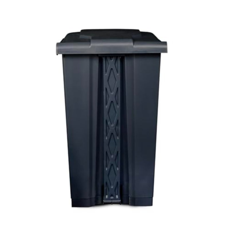 Plastic Pedal Dustbin with Plastic Feet Pedal Strong Lightweight Garbage Bin for Home, Office, Hotels, Hospitals Outdoor Waste Management - Black - Image 2