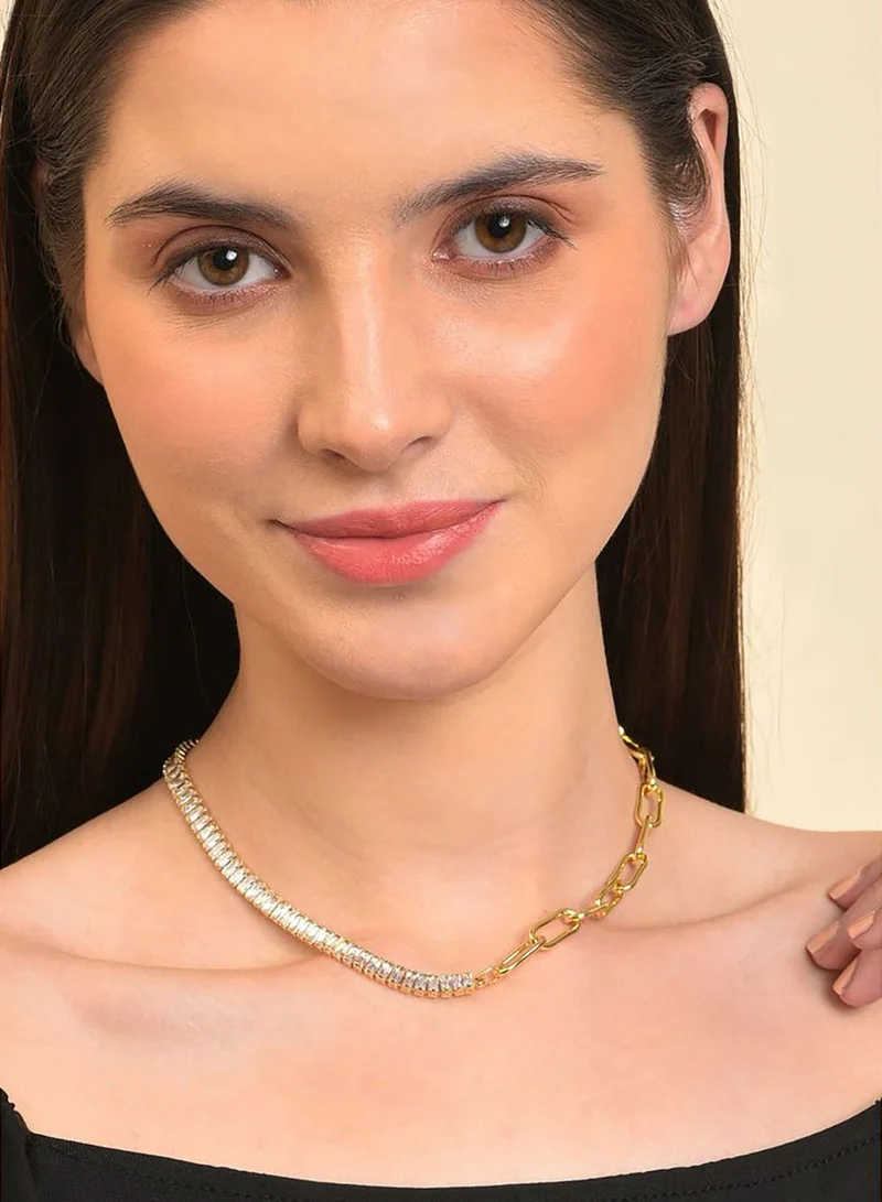 SOHI Gold Plated Stone Necklace
