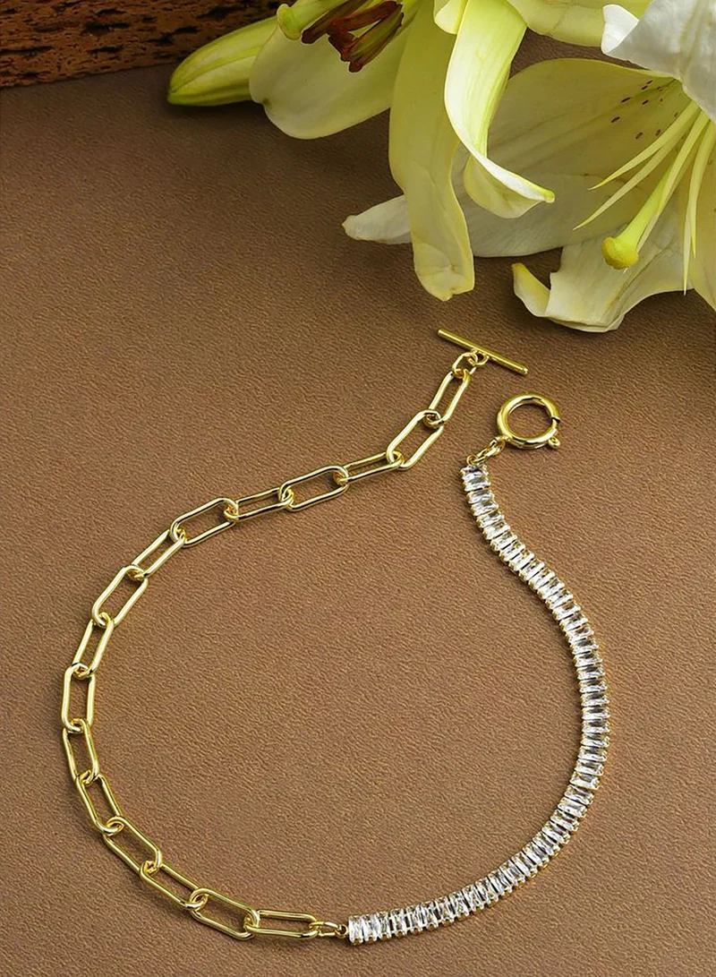 SOHI Gold Plated Stone Necklace