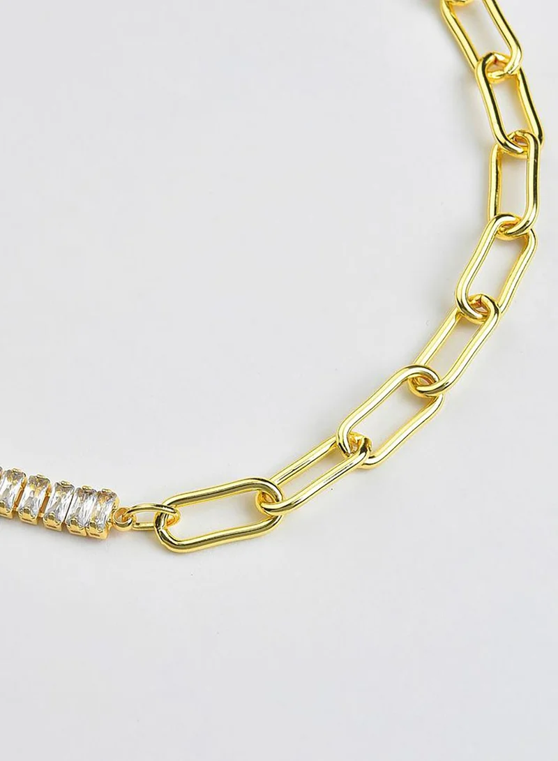 SOHI Gold Plated Stone Necklace