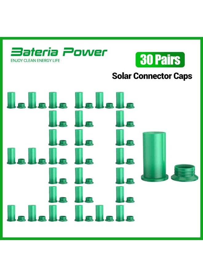 BateriaPower Bateria Power 30 Pairs Solar Connector Caps, IP68 Solar Panel Connectors Caps Weather Resistant Solar Dust Caps for Male and Female Solar Connectors - Image 1