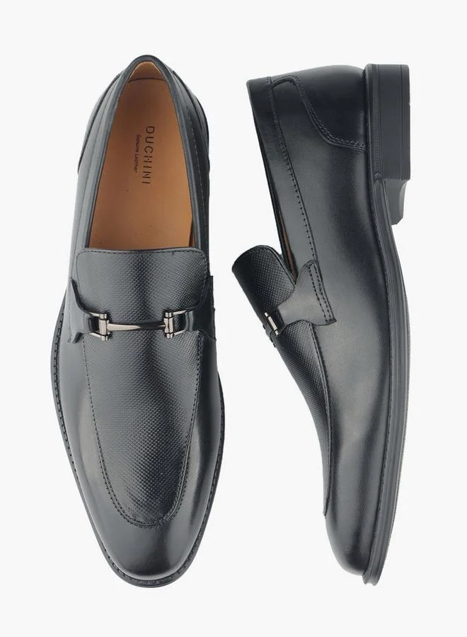 DUCHINI Men Metal Accent Slip-On Loafers