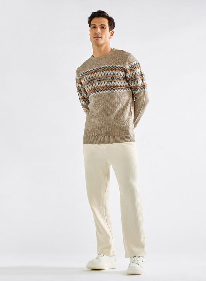 سبلاش فيڤ كنزة بارزة الملمس بياقة ضيقة وأكمام طويلة - Image 2