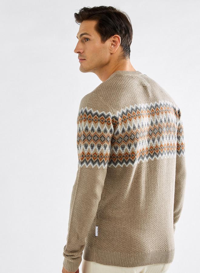 سبلاش فيڤ كنزة بارزة الملمس بياقة ضيقة وأكمام طويلة - Image 3