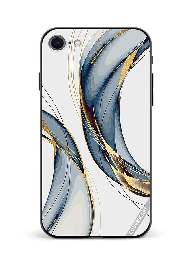 Protective Case Cover For Apple iPhone SE 2022 Digital Art Layers Design Multicolour