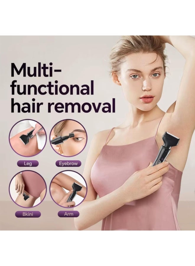 Generic 4 in 1 Electric Razor Shaver Epilator for Women Bikini Trimmer, Women's Shaver Cordless Shaver for face, Legs and underarms, Replaceable Trimmer Head, USB Rechargeable Black  - Image 4