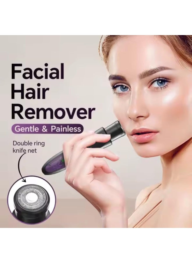 Generic 4 in 1 Electric Razor Shaver Epilator for Women Bikini Trimmer, Women's Shaver Cordless Shaver for face, Legs and underarms, Replaceable Trimmer Head, USB Rechargeable Black  - Image 2