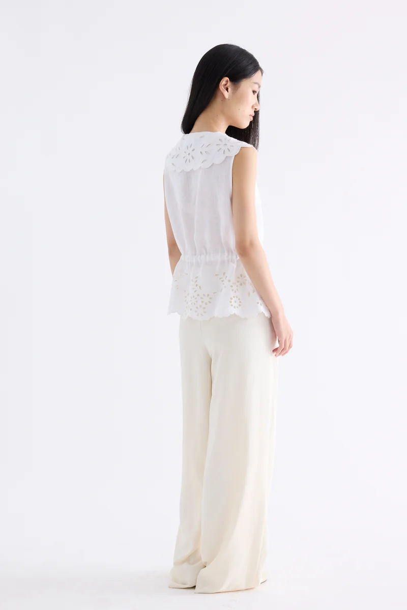 The Editor's Market Zoe Lace Waist-Tie Top