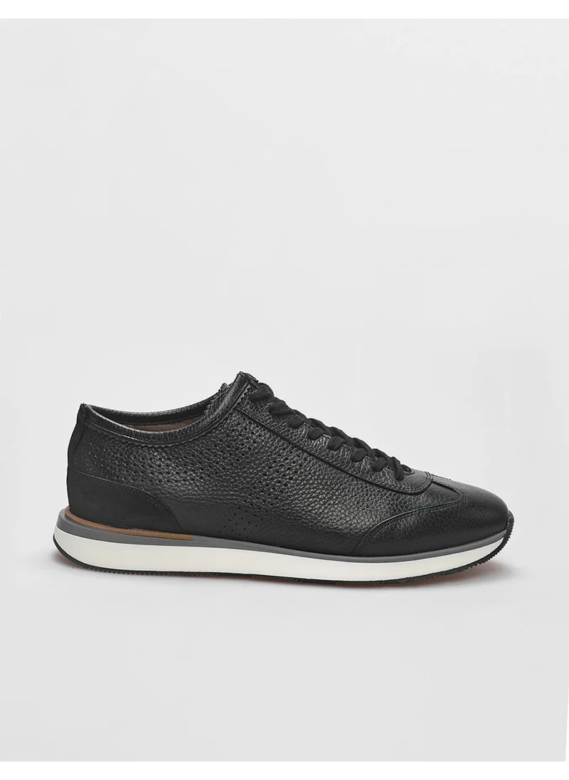 كاباني Leather Black Lace-Up Men's Sports Shoes