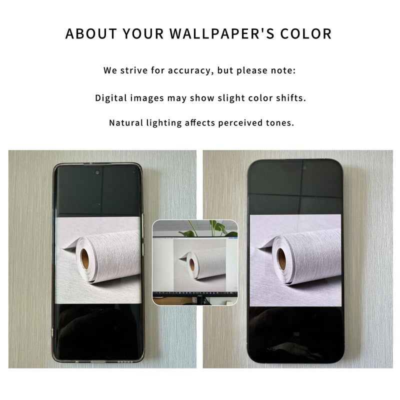Haimin Grasscloth Wallpaper Peel and Stick 20.9in X 393in Fabric Contact Paper Wall Paper Textured Wallpaper Vertical Stripes Look Self-Adhesive Thick Vinyl Embossed Film - Image 4