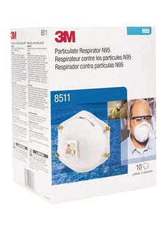 NIBEMINENT Cool Flow Exhalation Valve Particulate Respirator 8511, N95, Pack of 10 Silver  - Image 4