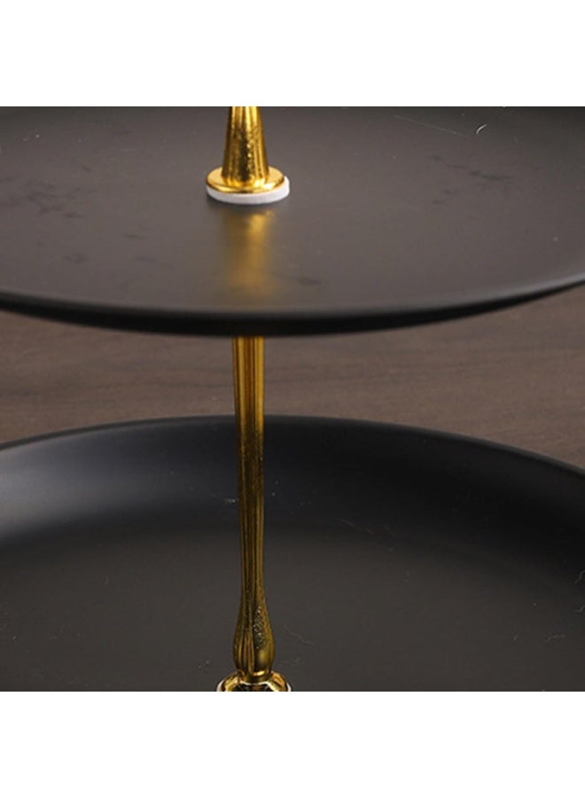 Arabest Cupcake Display Stands 3 Tier Serving Tray Platters Stainless Steel Cup Cake Tower for Birthday Party Wedding Dessert Cookie Candy(Black and Gold) - Image 2