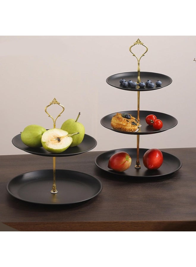 Arabest Cupcake Display Stands 3 Tier Serving Tray Platters Stainless Steel Cup Cake Tower for Birthday Party Wedding Dessert Cookie Candy(Black and Gold) - Image 5