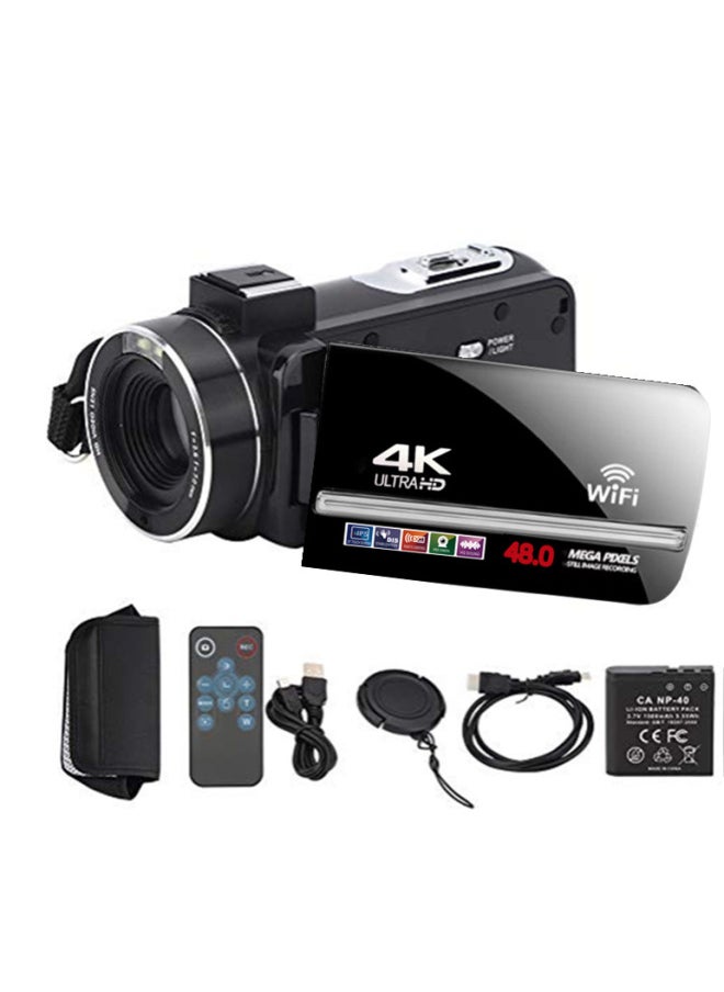 Generic English Products 4K HD Digital Camera Suitable For 48MP With Microphone Touch Screen 4kwifi-Body Color:Standard Black  - Image 1
