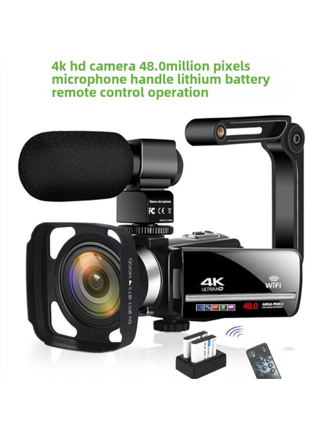 Generic English Products 4K HD Digital Camera Suitable For 48MP With Microphone Touch Screen 4kwifi-Body Color:Standard Black  - Image 2