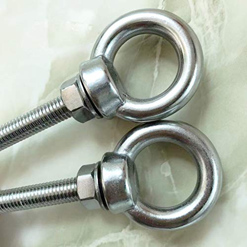 AIVOOF Shoulder Eye Bolt, 4 Pack M8 Stainless Steel Eye Bolts 4" Heavy Duty EyeBolts Screws in Eye Hooks with Washer and Nuts for Lifting and securing Cables Wires, Long Shank Thread Length 100mm - Image 4