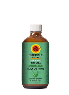Tropic Isle Living Herbal Collection Jamaican Black Castor Oil (Aloe Vera) 4oz | Soothing and Hydrating Oil for Hair, Skin & Scalp | Promotes Hair Growth, Calms Irritation, and Moisture | Paraben-Free & Cruelty-Free  - Image 1