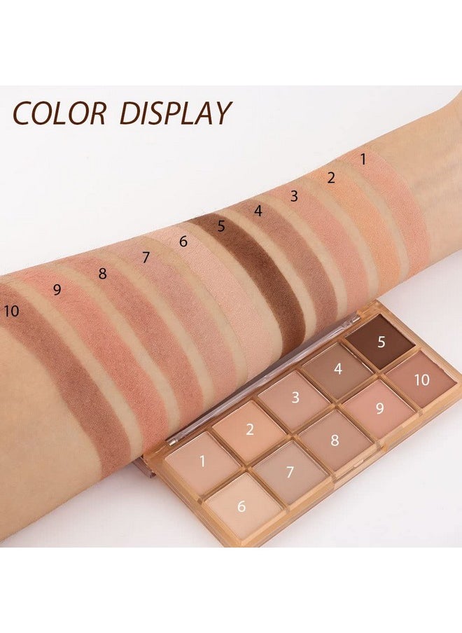 AMY'S DIARY 10 Colors Eyeshadow Eye Shadow Palette Makeup Matte Naked Eye Shadow Ultra Blendable Naturing Looking Long Lasting Cement Color Neutral Nudes Eye Shadow Palette Suitable For Women  - Image 4