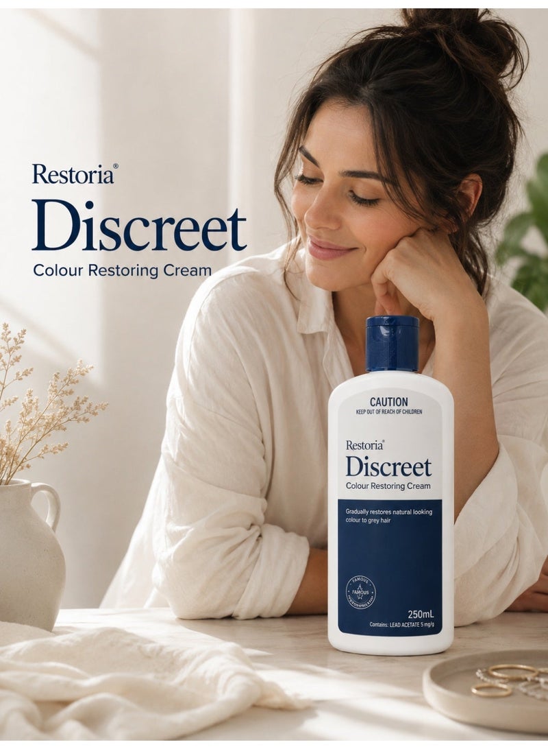 Restoria Discreet Colour Restoring Cream for Grey Hair, Gradual Hair Colour Restorer, Anti Grey Hair Cream for Men & Women, Natural Looking Hair Cream, Hair Darkening Cream, Daily Hair Care Treatment, 250ml - Image 2