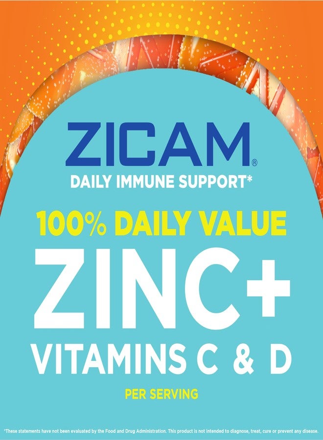 Zicam Daily Immune Support, Gummy Supplement, Zinc, Vitamin C and Vitamin D, Citrus Strawberry Flavor, 70 Count - Image 2