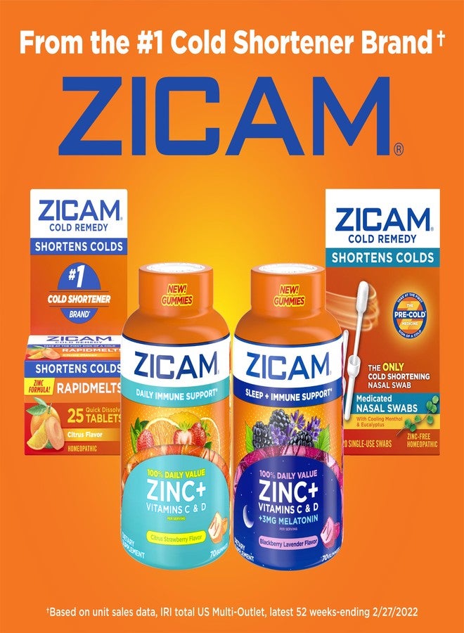 Zicam Daily Immune Support, Gummy Supplement, Zinc, Vitamin C and Vitamin D, Citrus Strawberry Flavor, 70 Count - Image 4