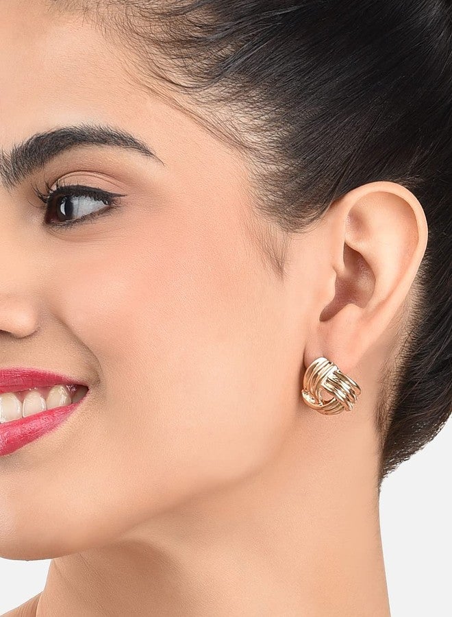 Zaveri Pearls مجموعة أقراط زافيري بيرلز العصرية المطلية بالذهب للنساء، 50 قطعة - ZPFK17224 - Image 4