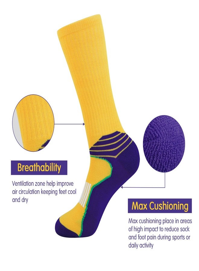 JOYNÉE Mens 6 Pack Athletic Performance Cushion Crew Socks for Running and Workout,Multicolor,Sock Size:10-13 - Image 2