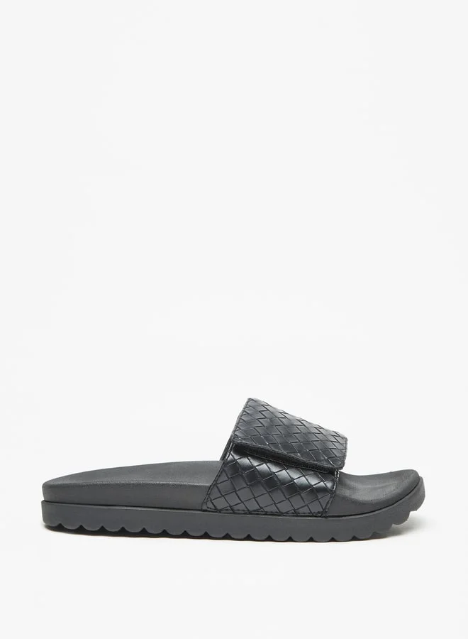 Aqua Women's Weave Textured Slip-On Slides