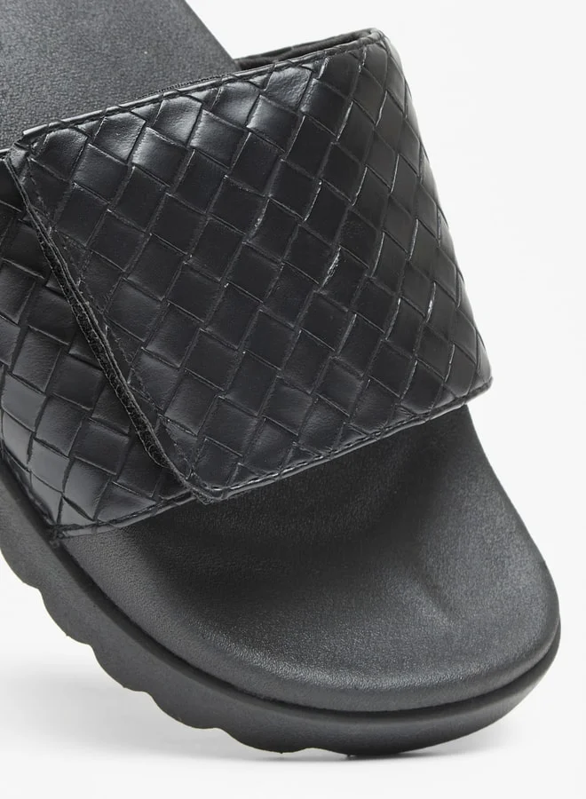 Aqua Women's Weave Textured Slip-On Slides
