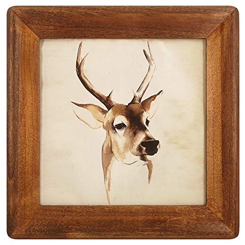 icheesday 8x8 Picture Frames, Rustic Wooden Square Photo Frame with Real Glass Front,Wall and Tabletop (Brown) - Image 1