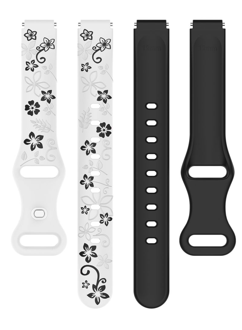 XM New Laser Carved Flower Dual Color Silicone Strap Suitable For Xiaomi Wristband 8/9 - Image 4