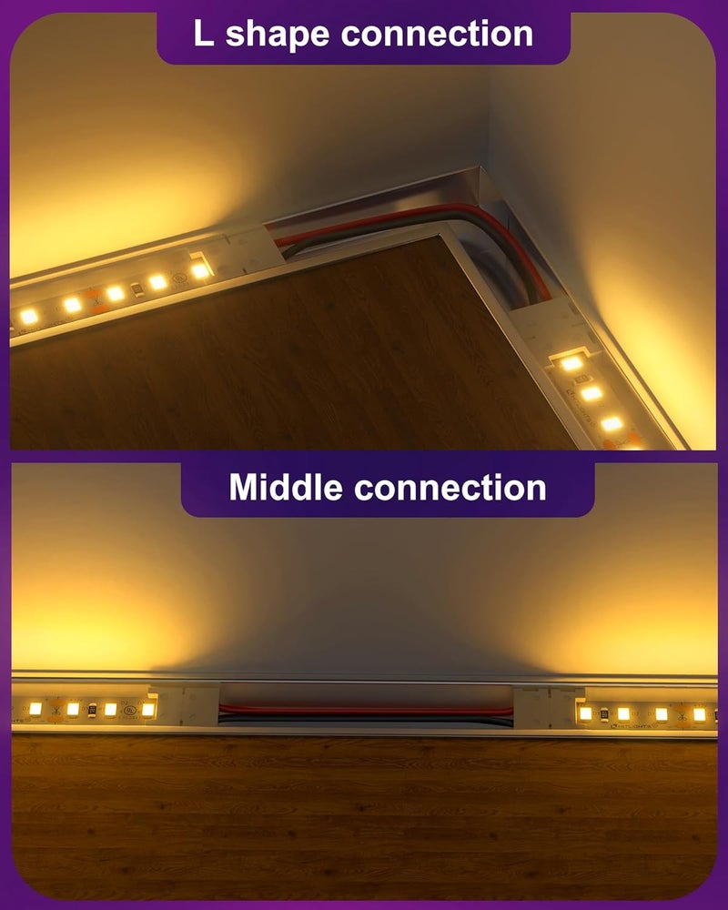 HitLights LED Light Strip Connector, 8mm Single Color 3528-6 Inch Any Angle Strip to Strip, 4 Pack - Image 3