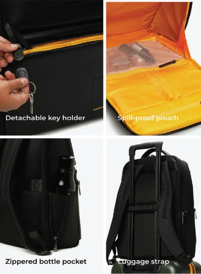 موكوبارا للتجارة ذ.م.م The Radio Backpack Water-Resistant 15.6" Laptop Bag with Luggage Sleeve for Work, Travel, and Daily Use - Suitable for Men and Women