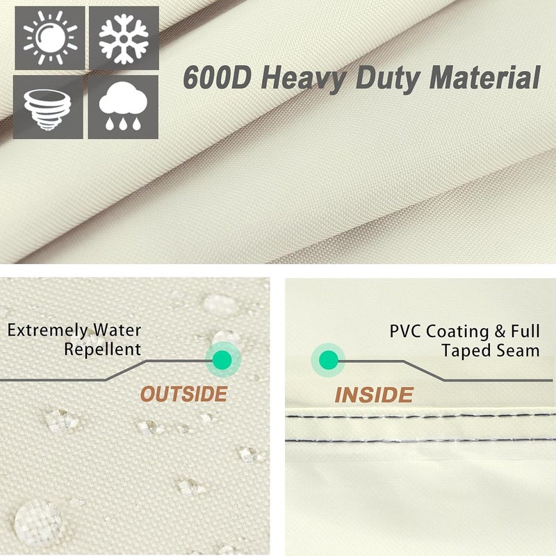NettyPro غطاء شواية ، مقاس 70 بوصة، مقاوم للماء، عالي الجودة، مناسب لأجهزة Weber، Char-Broil، Nexgrill ذات 3-5 مواقد، بلون بيج. - Image 2