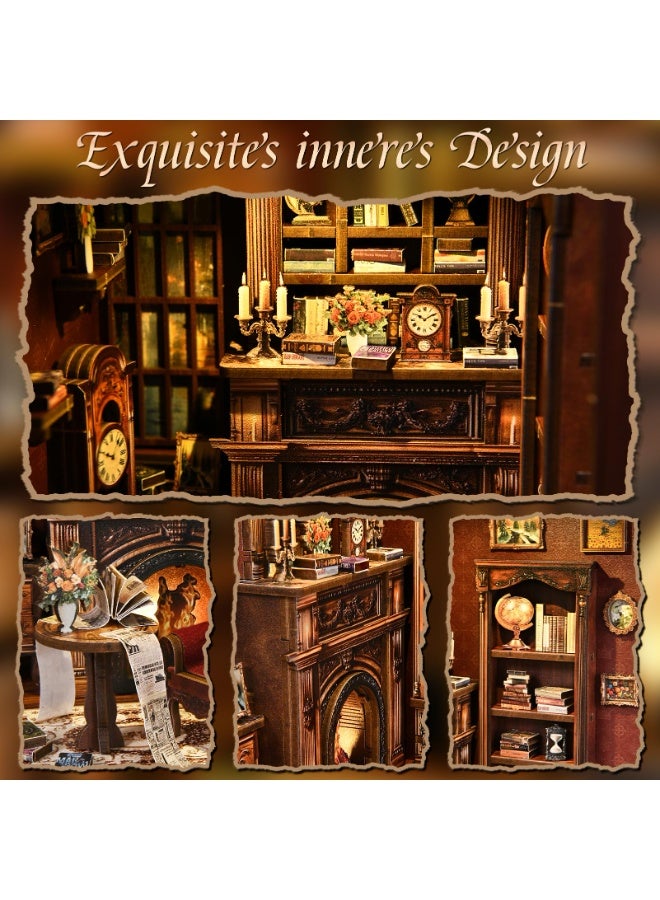 عام طابق مفاجأة DIY ثلاثي الأبعاد - نموذج مصغر خشبي للبالغين والمراهقين والمبتدئين، مجموعة بيوت صغيرة لتزيين رف الكتب، هدية محبوبة للعائلة والأصدقاء وعشاق الكتب. - Image 2