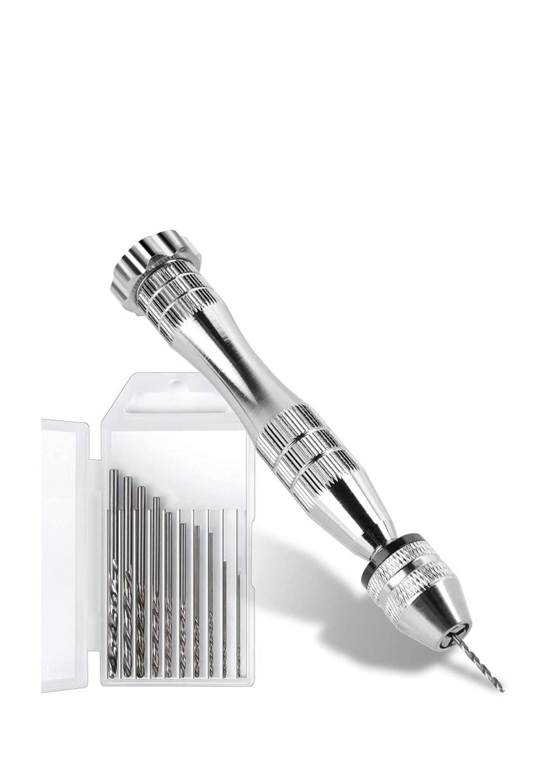 Excefore Pin Vise for Resin Casting Molds,Steel Hand Drill, Resin Drill with 10 PCS Drill Bit,Precision Hand Drill Tools for Epoxy Resin Arts Crafts,Wood,Clay,DIY Resin Keychain Jewelry Making  - Image 1