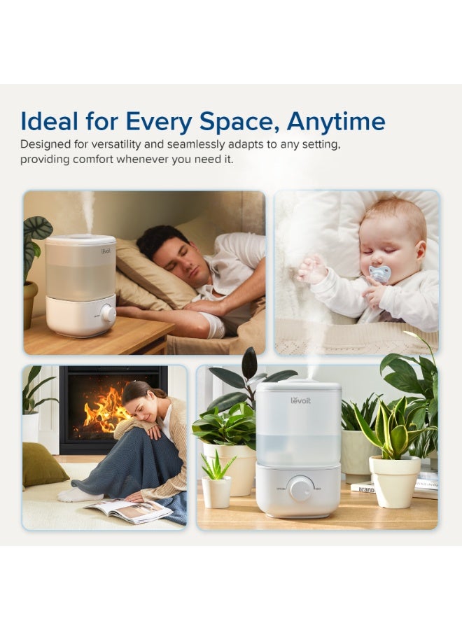 LEVOIT Top Fill Humidifier for Bedroom, 2.5L Tank for Large Room, Easy to Fill and Clean, 26dB Quiet Air Humidifier for Home - Image 4