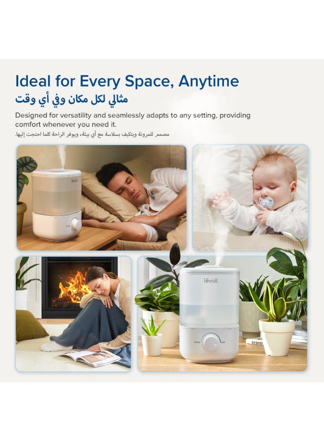 LEVOIT Top Fill Humidifier for Bedroom, 2.5L Tank for Large Room, Easy to Fill and Clean, 26dB Quiet Air Humidifier for Home - Image 3