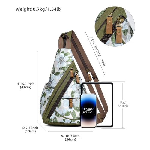 KL928 Canvas Sling Bag - Small Crossbody Backpack Shoulder Casual Daypack Rucksack for Men Women(Large Version) - Image 2