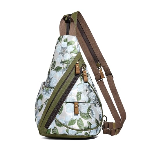 KL928 Canvas Sling Bag - Small Crossbody Backpack Shoulder Casual Daypack Rucksack for Men Women(Large Version) - Image 1