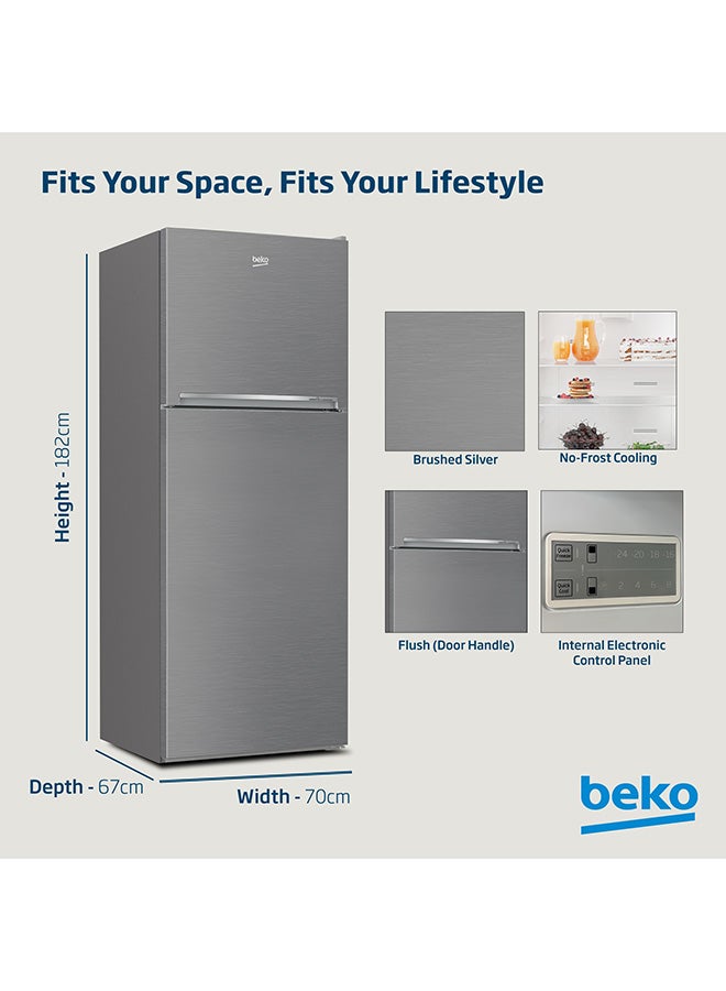 Beko Refrigerator 550 Liters Gross(422 Net) Capacity, Double Door, Top Mount, No Frost, Harvest Fresh Technology, NeoFrost Dual Cooling, Low Noise, CoolRoom, 10 Years Warranty on ProSmart Inverter Compressor 550 L 130 W RDNT550XS Grey/Brushed Silver - Image 5