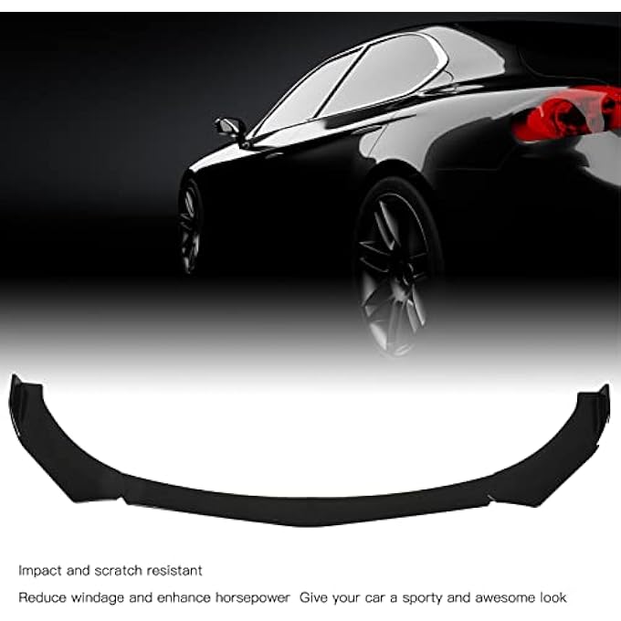 fannay Universal Front Bumper Lip - ABS Glossy Black Chin Spoiler Splitter Air Dam Automotive Protector, Body Kit for All Cars - Image 3
