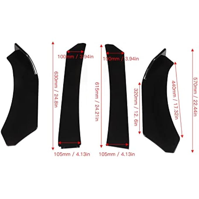 fannay Universal Front Bumper Lip - ABS Glossy Black Chin Spoiler Splitter Air Dam Automotive Protector, Body Kit for All Cars - Image 5