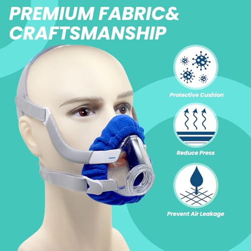 NATAKU 4Pack Medium CPAP Mask Liners Complitable for Resmed F20 Full Face Mask Cushions UltraSoft MicroFleece Reduces Air Leaks Pressure Marks Reusable Mask Covers Breathable for AllNight - Image 5