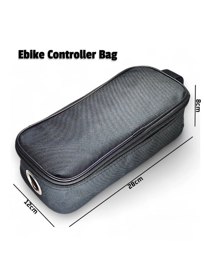 Fukukawa E-Bike Controller Storage Bag Large Waterproof Electric Bicycle Controller Case 28 x 12 x 8 cm Black with Mounting Straps - Image 5