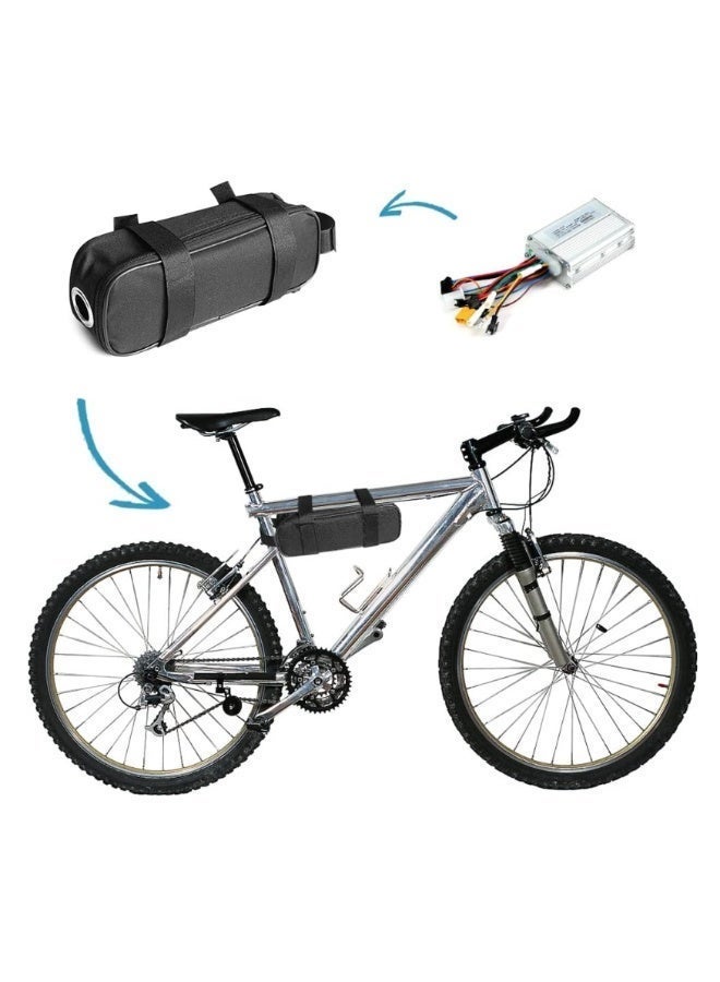 Fukukawa E-Bike Controller Storage Bag Large Waterproof Electric Bicycle Controller Case 28 x 12 x 8 cm Black with Mounting Straps - Image 2