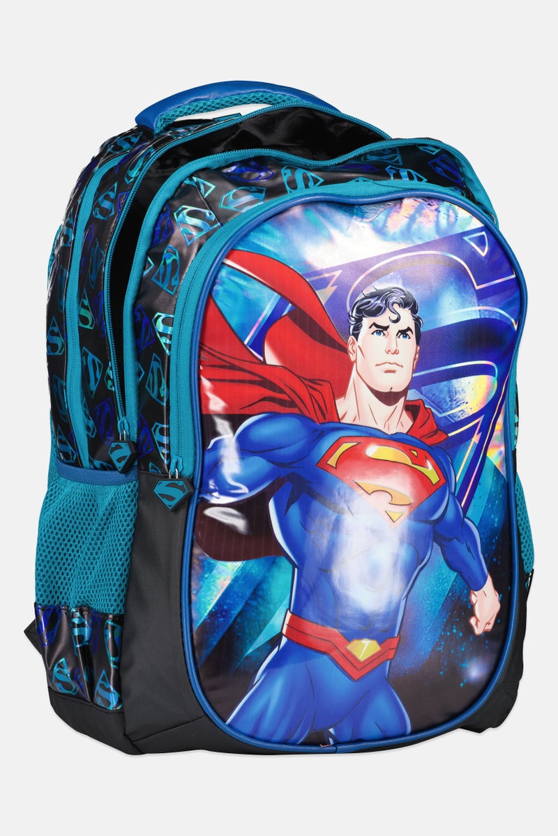 DC Kids Boy Superman Graphic Print Backpack, Multicolour - Image 3