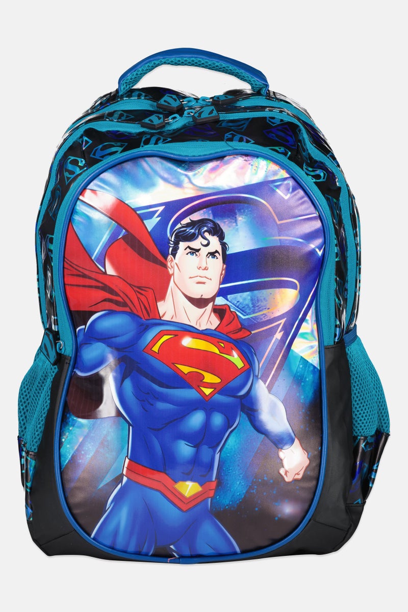 DC Kids Boy Superman Graphic Print Backpack, Multicolour - Image 1