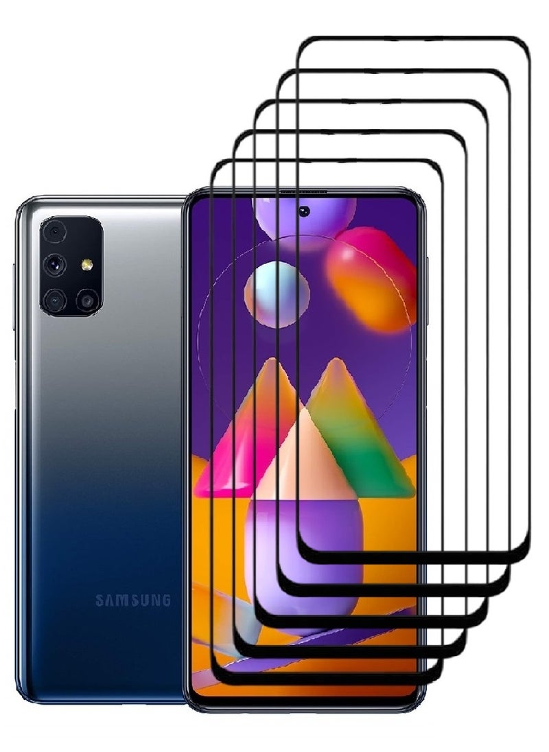 AINA 5 Pieces Tempered Glass Screen Protector 5D Designed For Samsung Galaxy M31s Full Glue Edge to Edge Full Screen Coverage And Bubble Free - Image 1