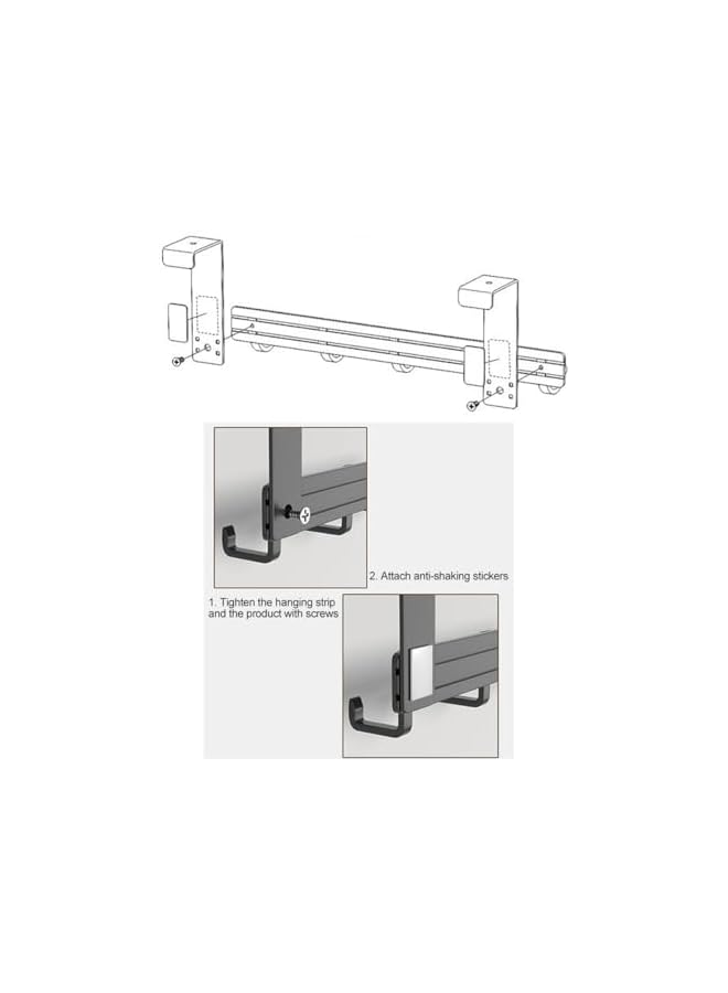 PROMASS Over The Door Hook, Heavy Duty Over Door Hanger Holder for Coat Robe Hat Clothe Towels Hanging, Bathroom Organizer Towel Rack 6 Hooks, （Aluminum Black）  - Image 4